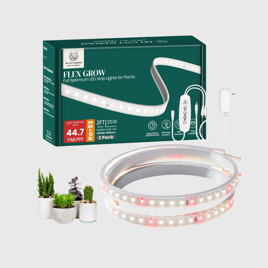 Flex Grow - Silicone Tube LED Grow Light, 4000K, 2-Piece Set