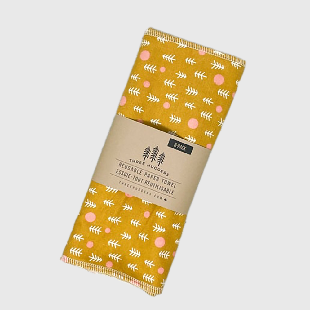 Essuie-tout réutilisables biologiques - Arbres Jaunes