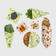 Emballages alimentaires en cire de soja - Ensemble de 7 - Vegan food wraps