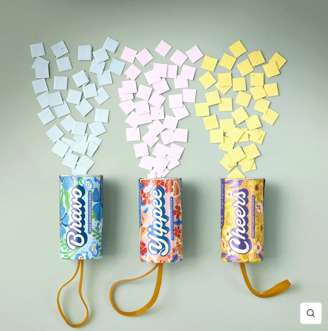 Pétard de confettis ensemencés