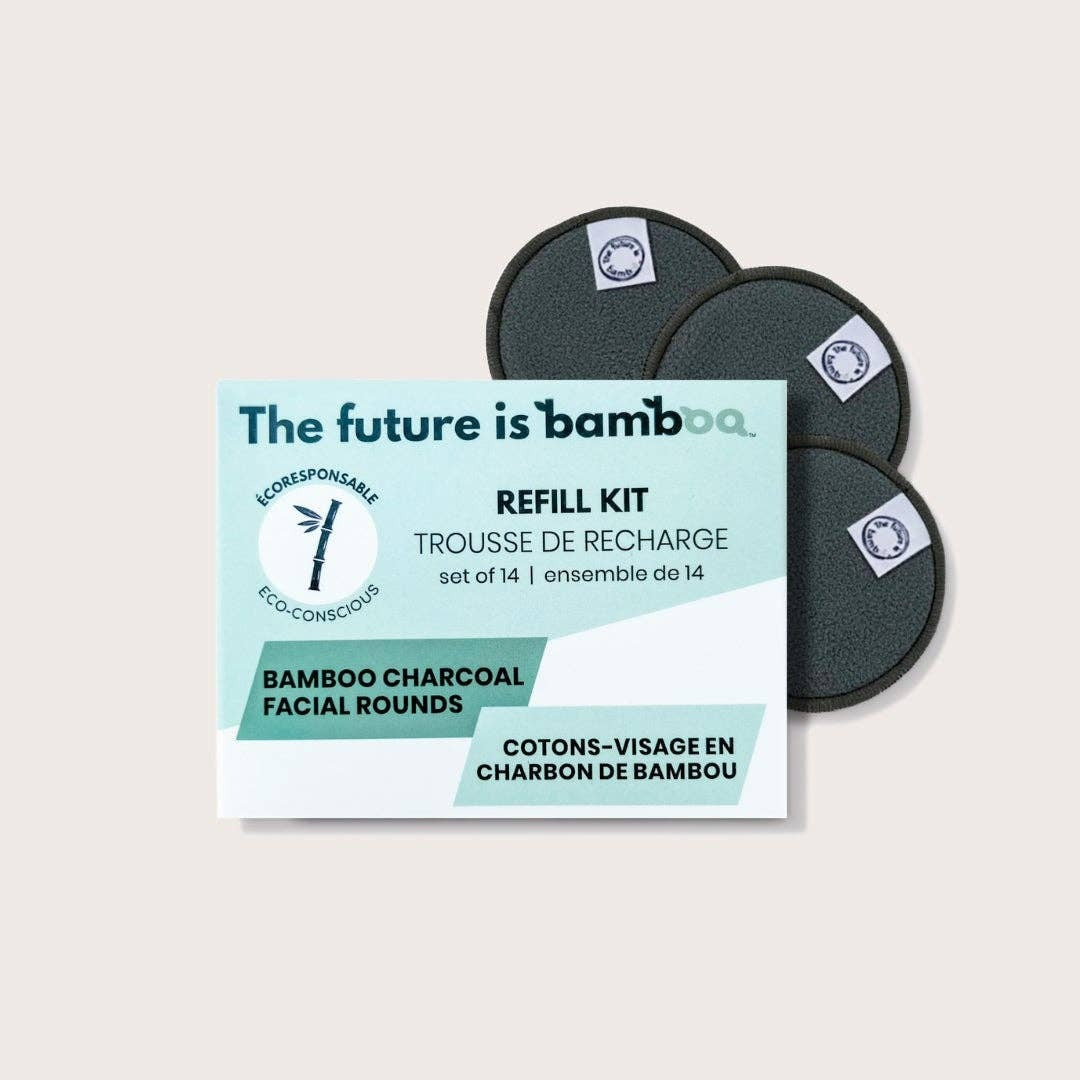 Cotons-visage / Ronds faciaux en charbon de bambou / tampons démaquillants