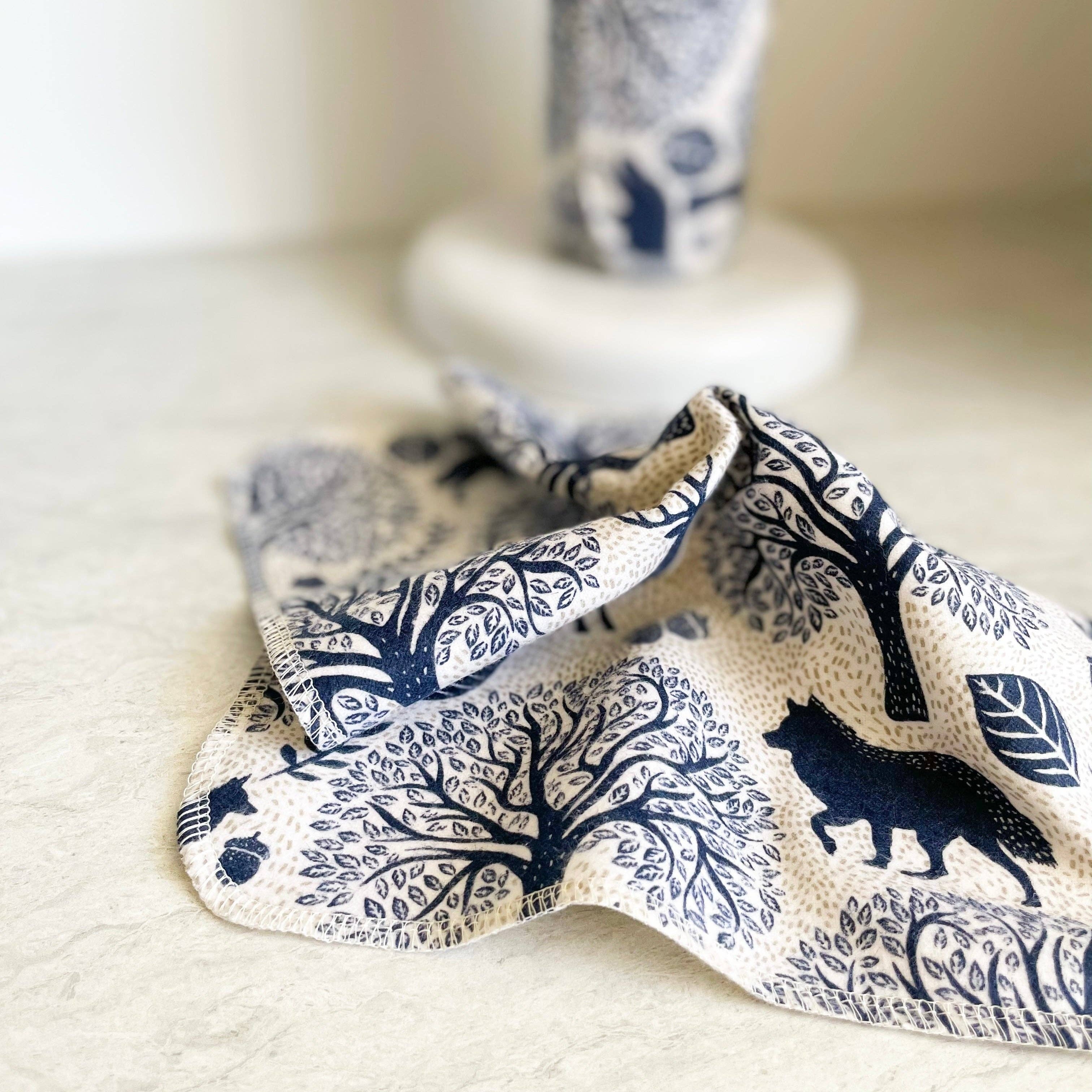 Serviettes en papier réutilisables biologiques - Bleu arctique