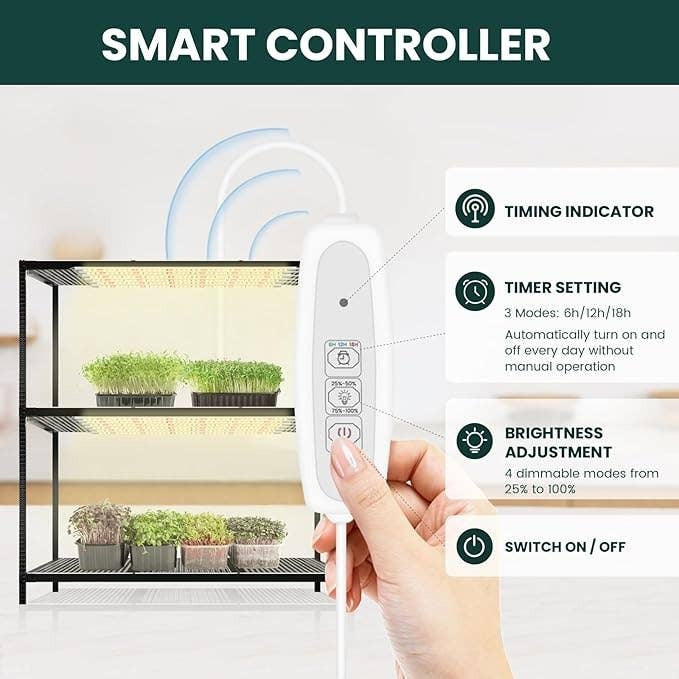 EASY GROW, 4000K Full Spectrum LED Grow Lights, 6pcs