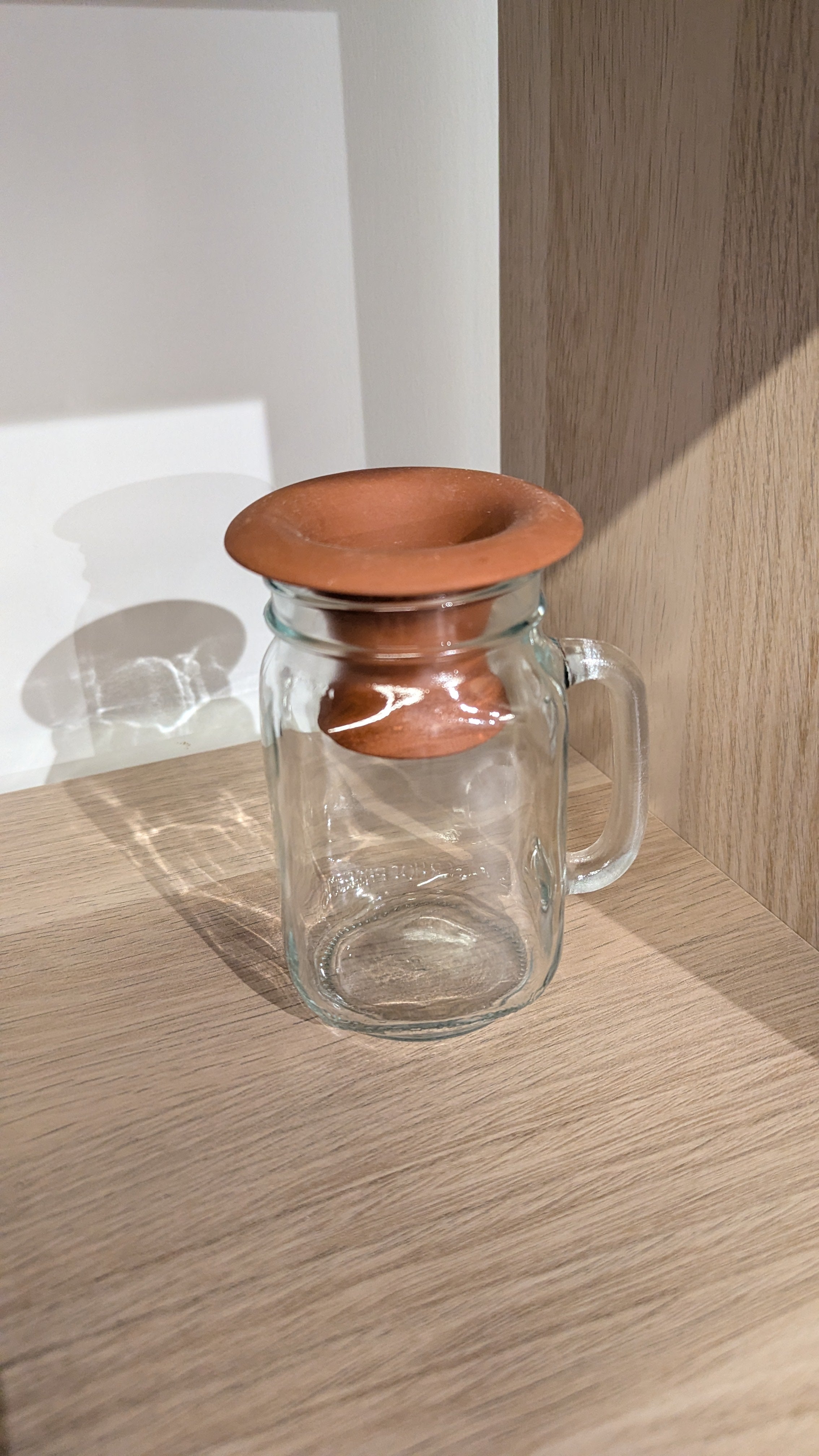 Propagateur en terre cuite avec pot mason - Terracotta regrower with mason jar