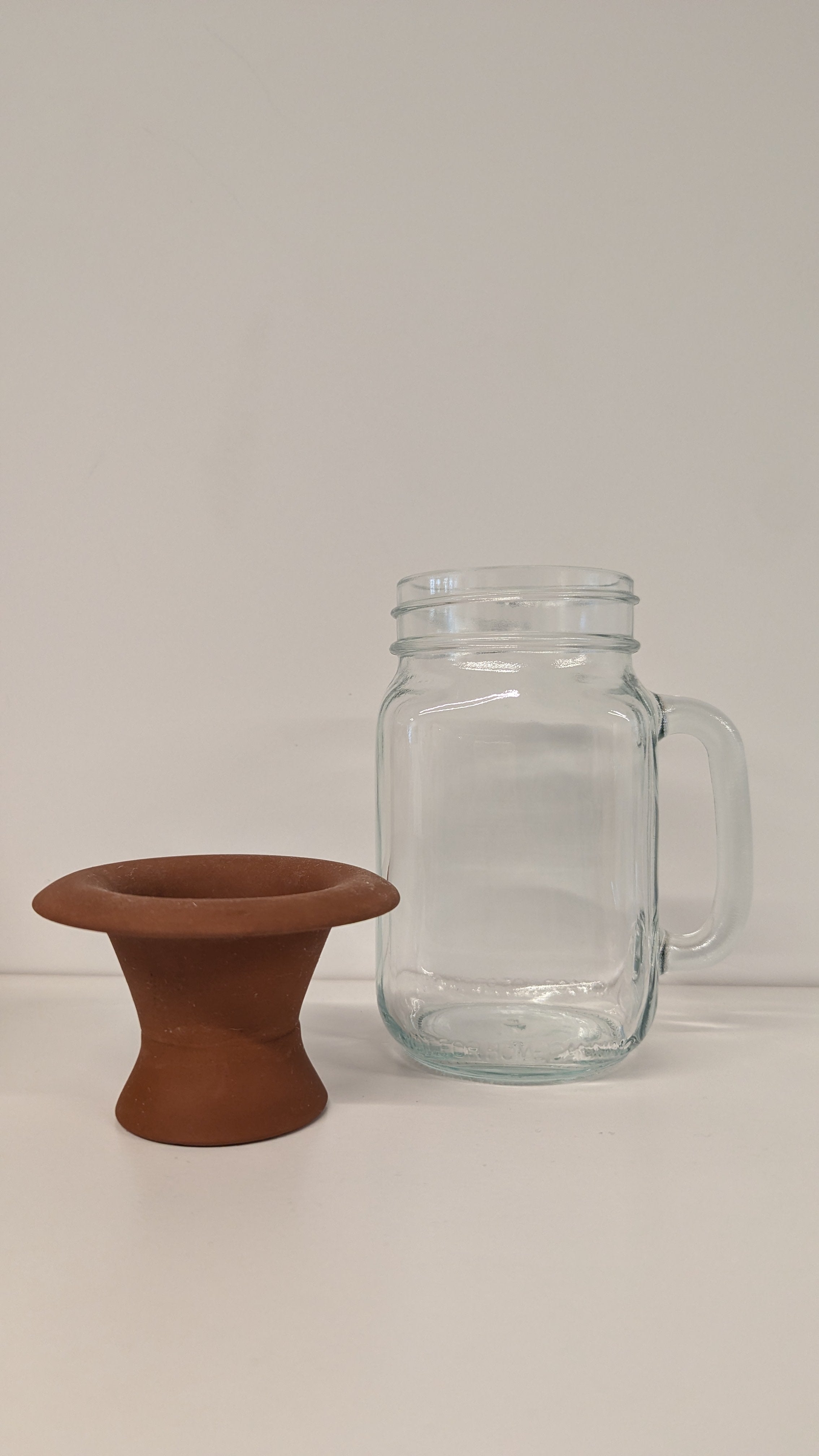 Propagateur en terre cuite avec pot mason - Terracotta regrower with mason jar