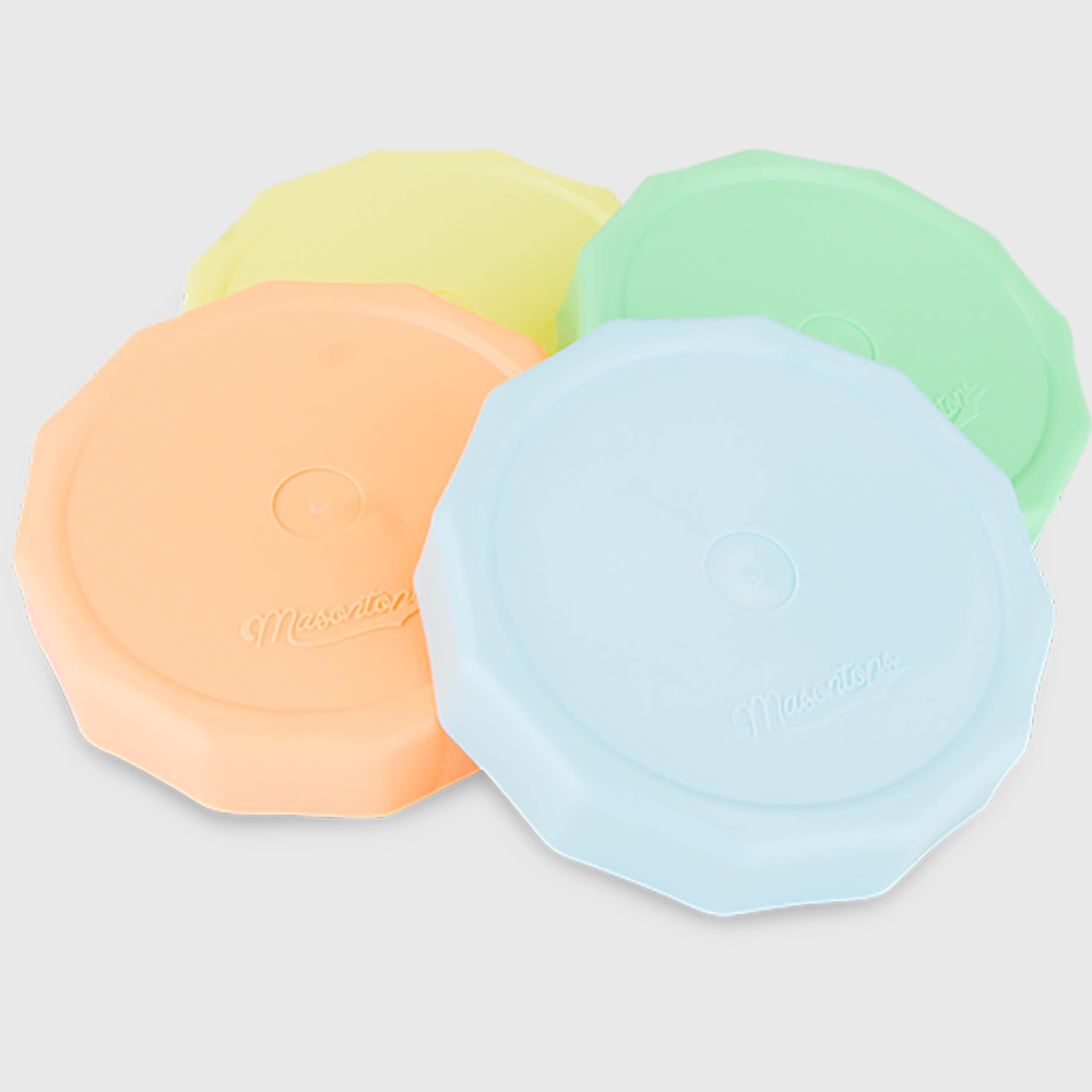 Pastel Heavy Duty Plastic Jar Lids: Wide Mouth