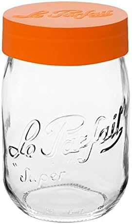 Le Parfait Bocal Super 1L avec couvercle orange
