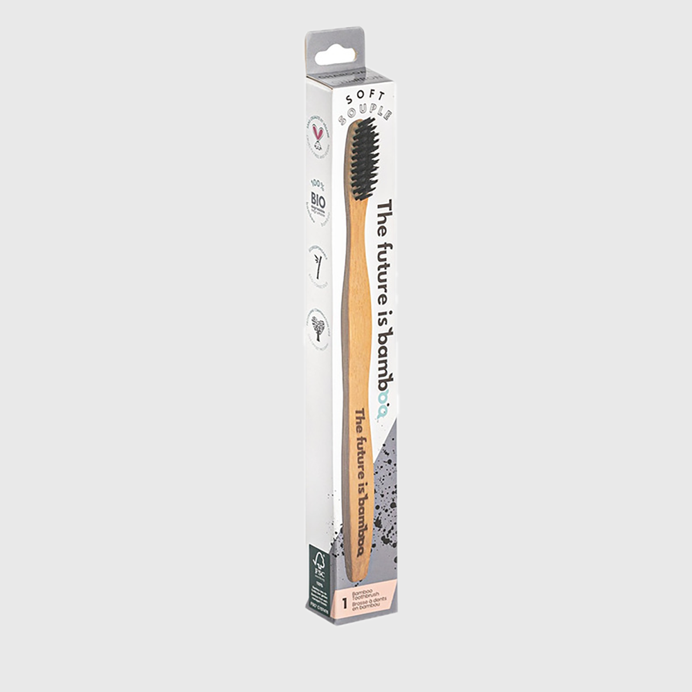 Soft Bamboo Toothbrushes for Adults - Charcoal