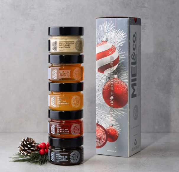 Ensemble Arc-en-Ciel de miels Québécois - Coffret Cadeau
