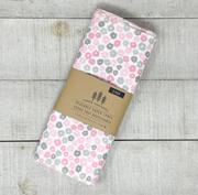 Essuie-tout réutilisables biologiques - fleurs roses et grises