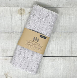 Essuie-tout réutilisables biologiques - Gris avec points