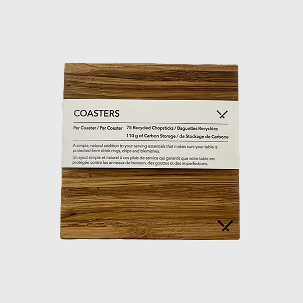 Coaster made from recycled chopsticks