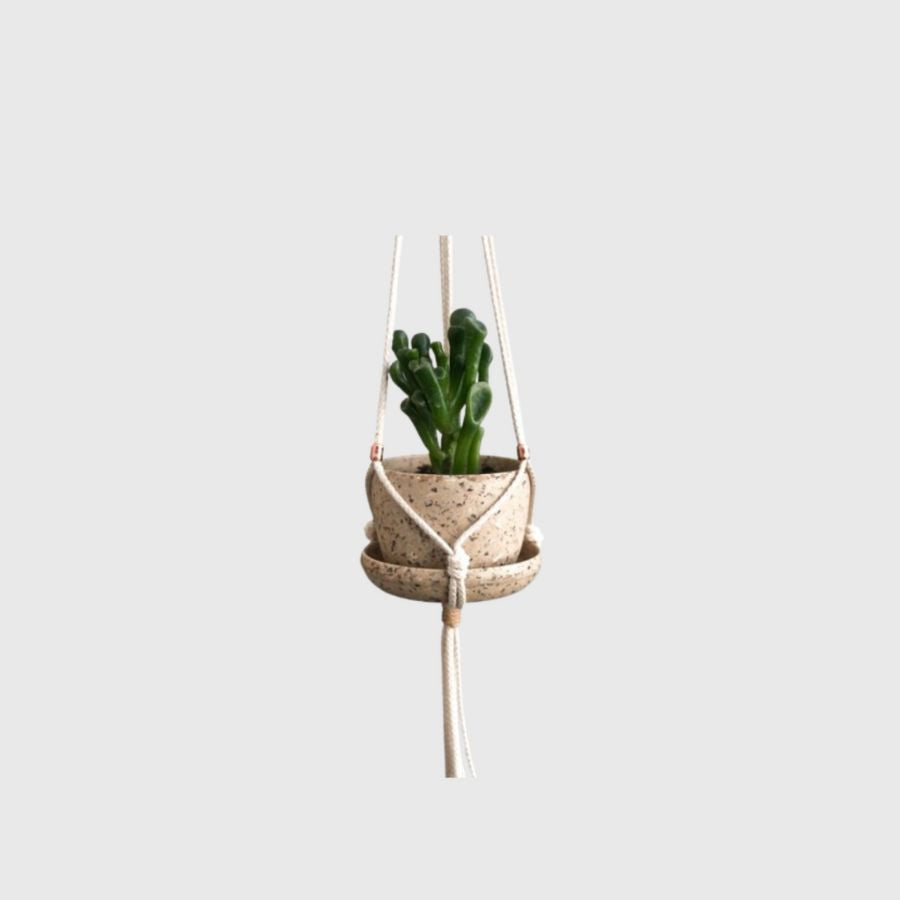 Macramé minipot and suspension - Plco