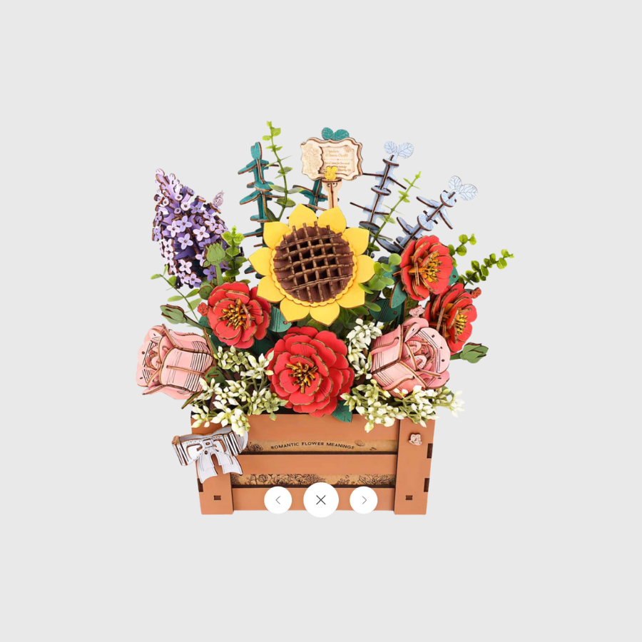 3D flowery wooden puzzle