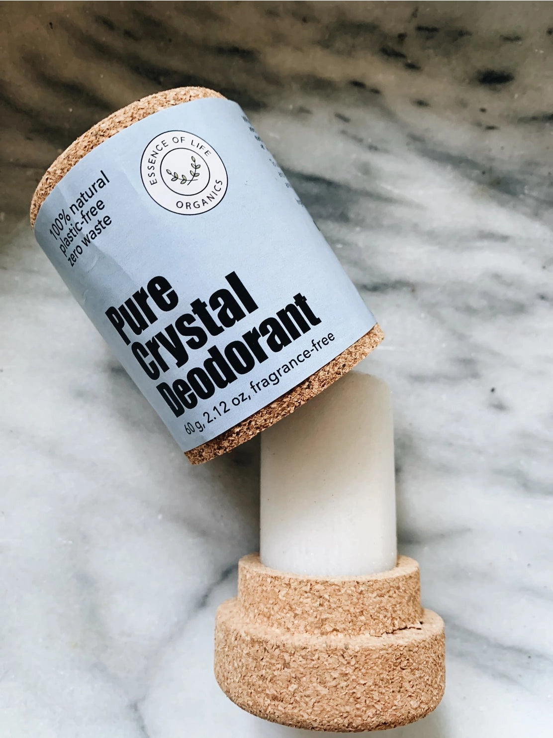 Crystal Deodorant Stick, dans un emballage en liège zéro déchet | Déodorant en liège