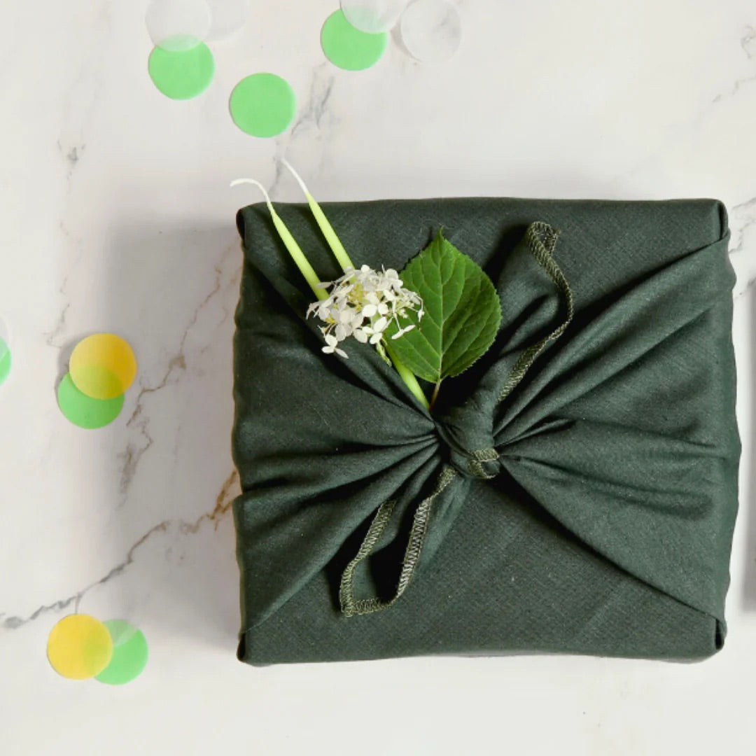 Furoshiki Gift Wrap - Small Forest Green