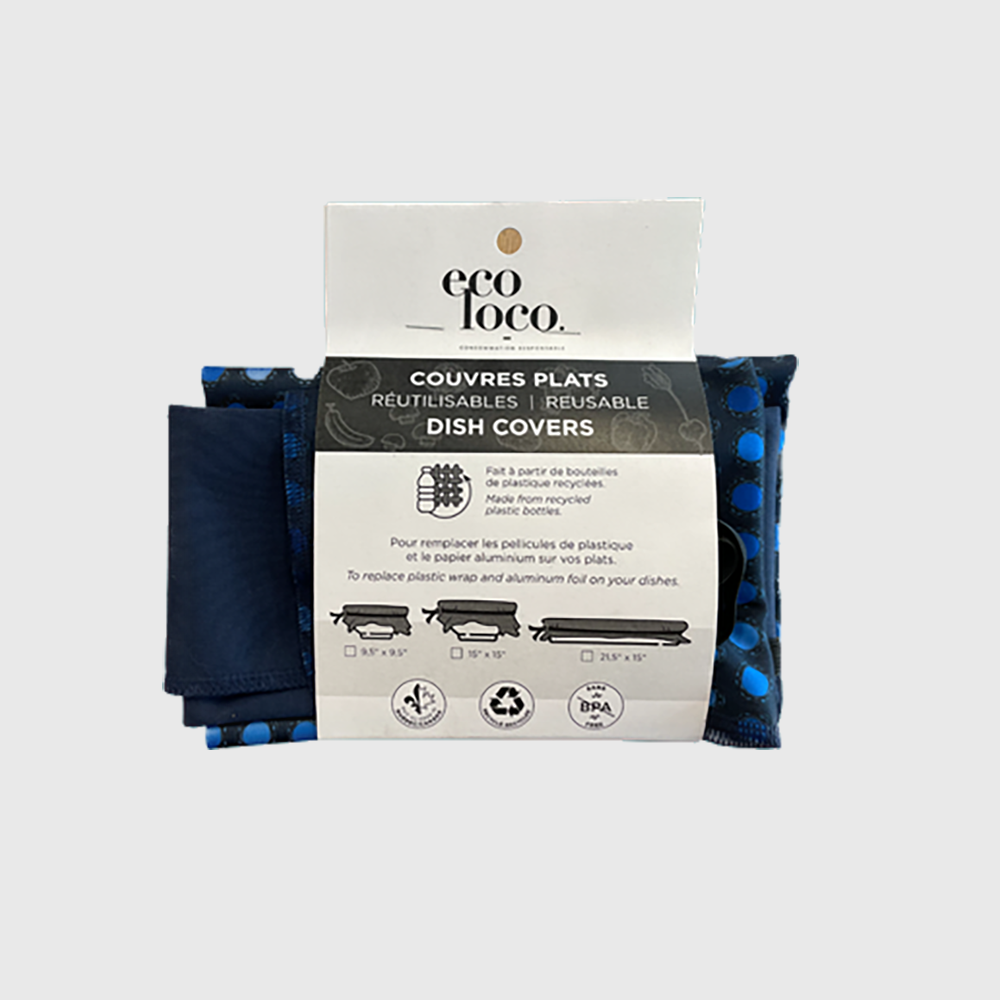Trio dish cover set, Polka dots/blue