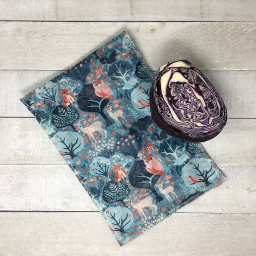 Large beeswax bag packaging - flowers on red background