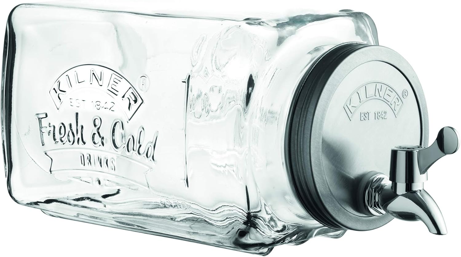 3L Drinks Fountain - Glass Fridge Drink Dispenser - Kilner