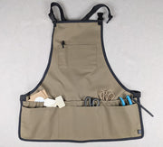 Tablier de jardinage couleur taupe  (bavette avec 7 poches)
