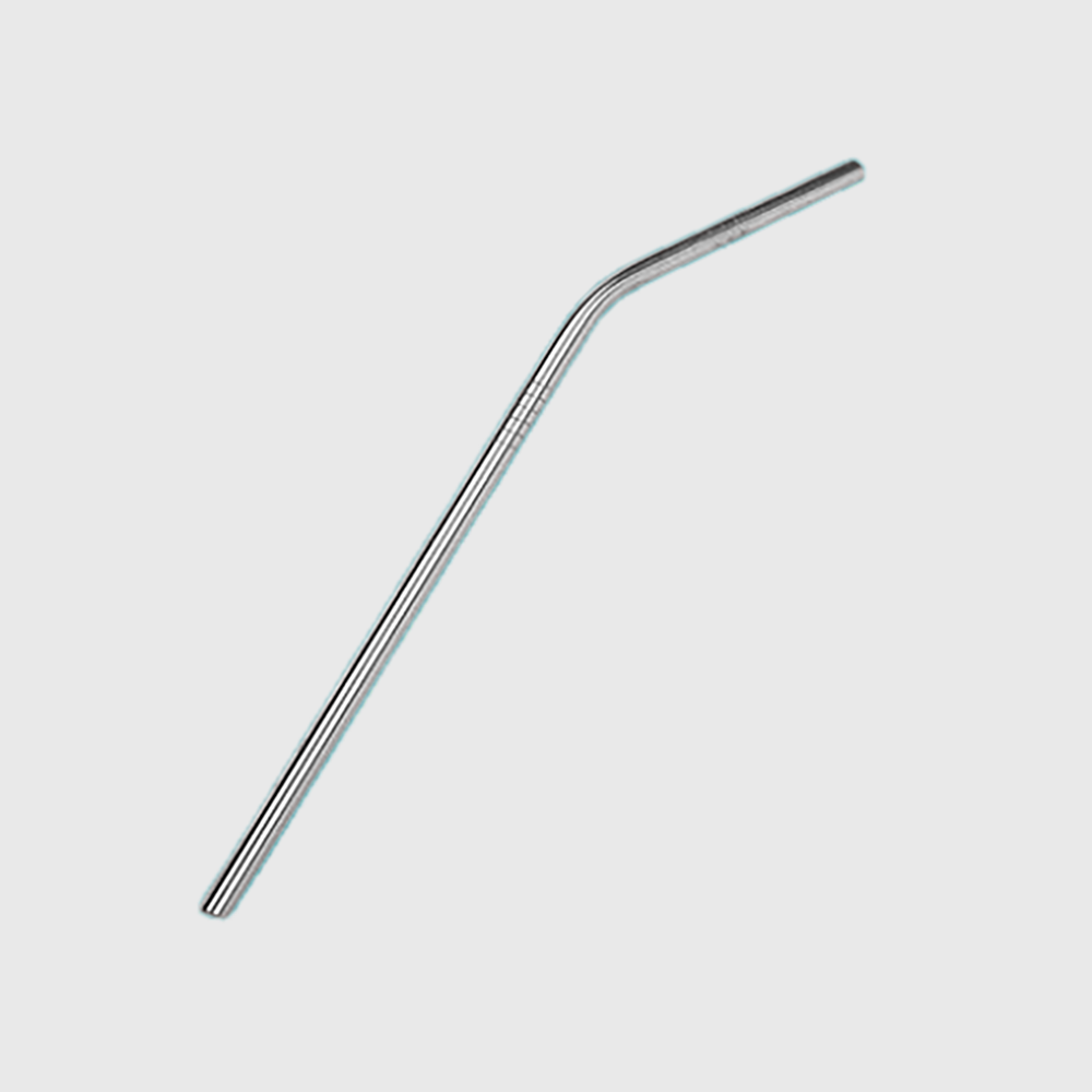 Curved stainless steel straw unit