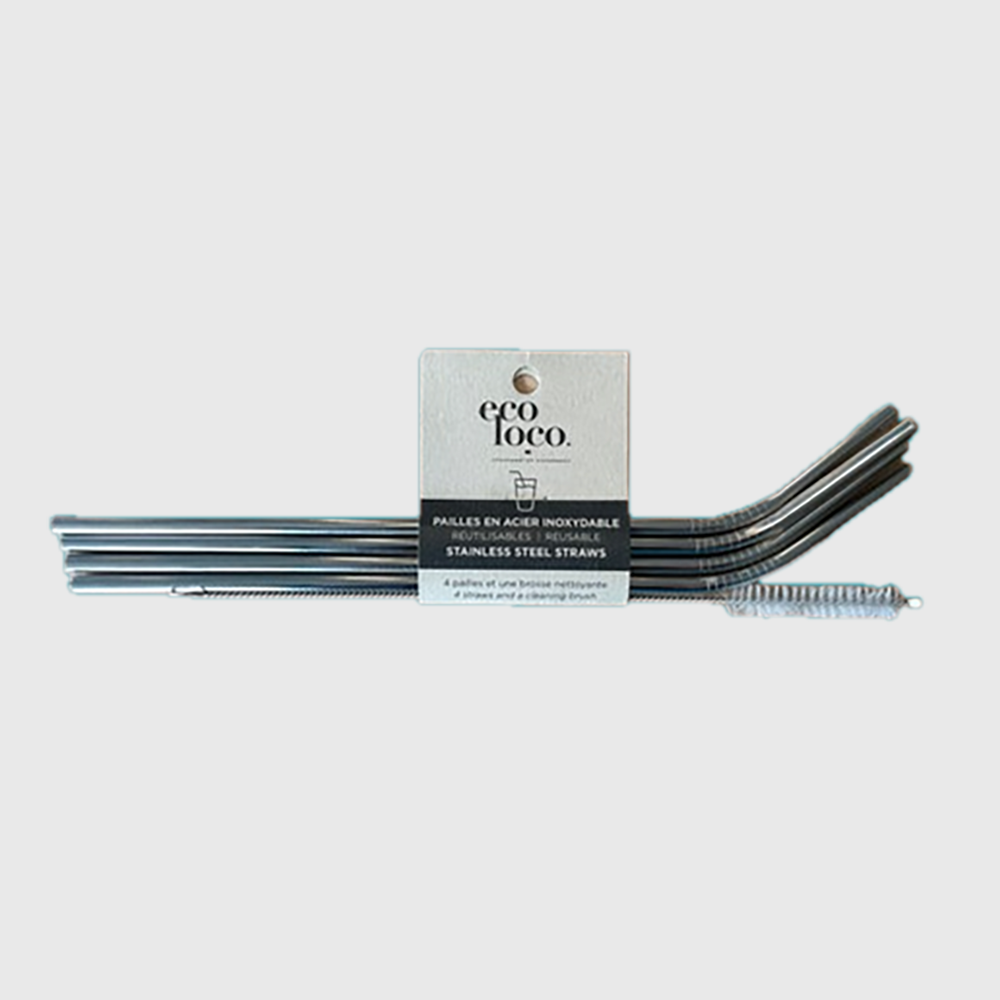 Stainless steel straws pack of 4 + 1 mixed brush