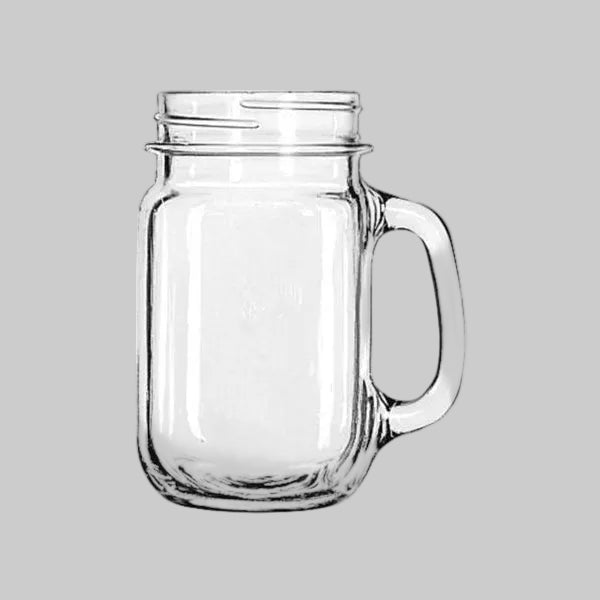 pot mason en verre avec poignée
