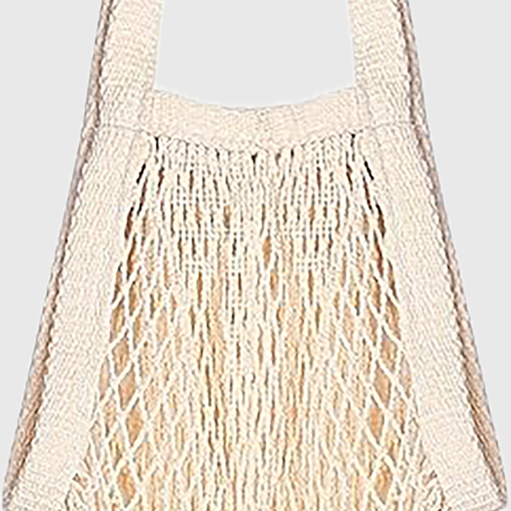 Natural cotton mesh handbag