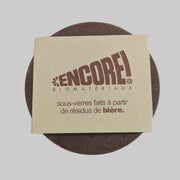 Sous-verre en résidus de bière - Encore! Biomatériaux