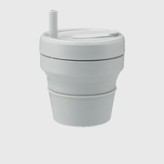 Retractable cup with straw