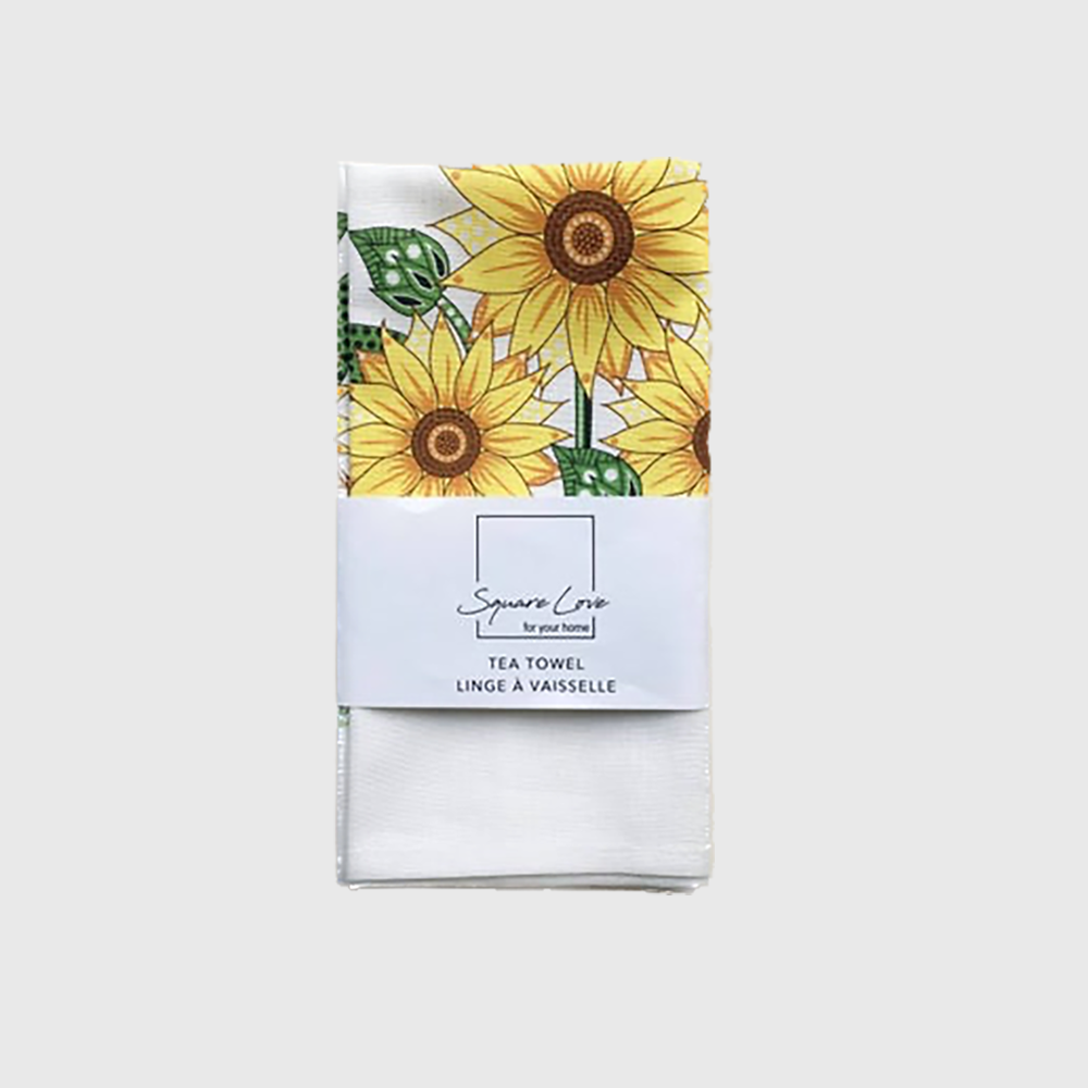 Sunflowers Linen Blend Tea Towel
