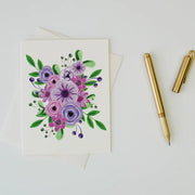 Carte de vœux - Fleurs mauves - Paige and Willow