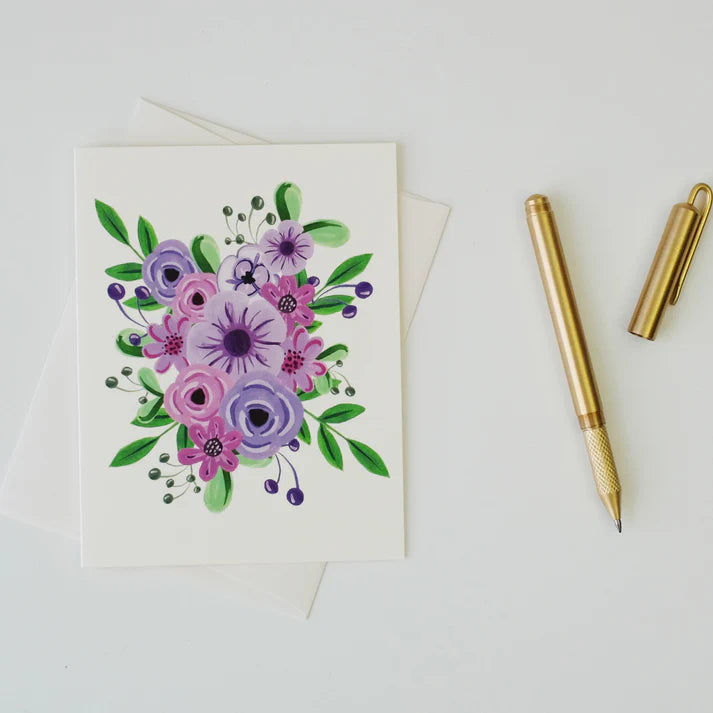 Carte de vœux - Fleurs mauves - Paige and Willow