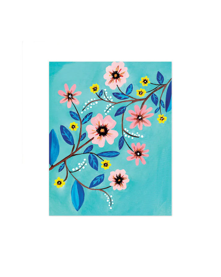 Carte de vœux - Fleurs turquoises - Paige and Willow