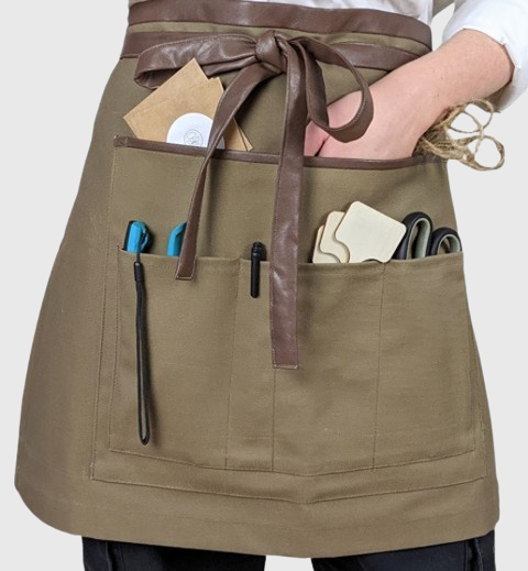 Tablier de jardinage - ceinture faux cuire avec 4 poches - Sac en vrac