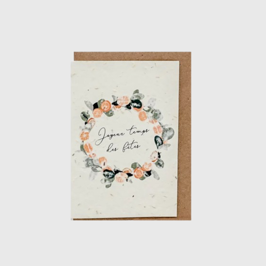 Carte ensemencée - Lili Graffitti - joyeux temps des fêtes