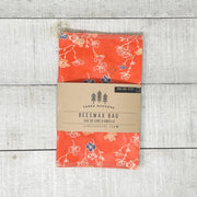 Emballage en cire d'Abeille - Three Huggers - Orange avec fleurs