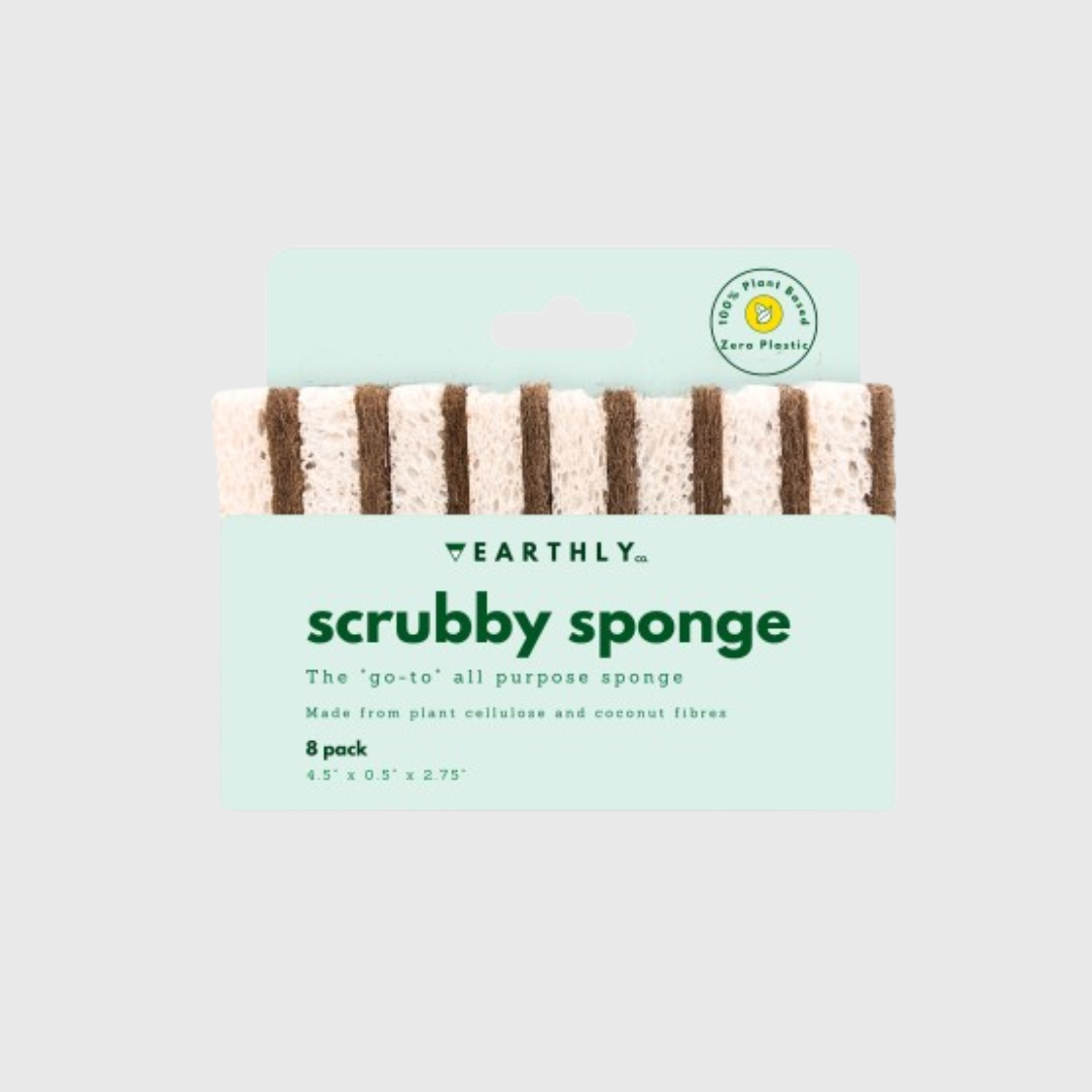Éponges à récurer biodégradable - EARTHLY - paquet de 8