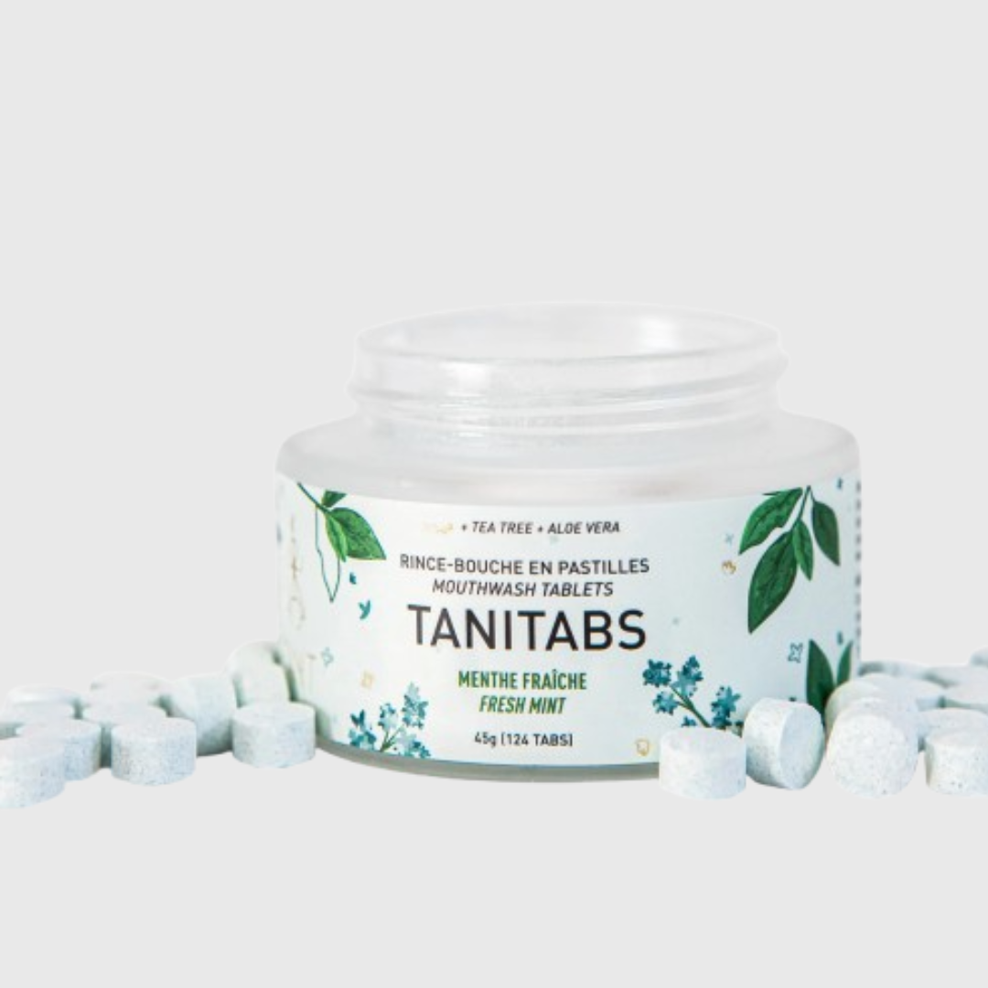 Tablettes rince-bouche à la menthe - Pot réutilisable - 124 comprimés