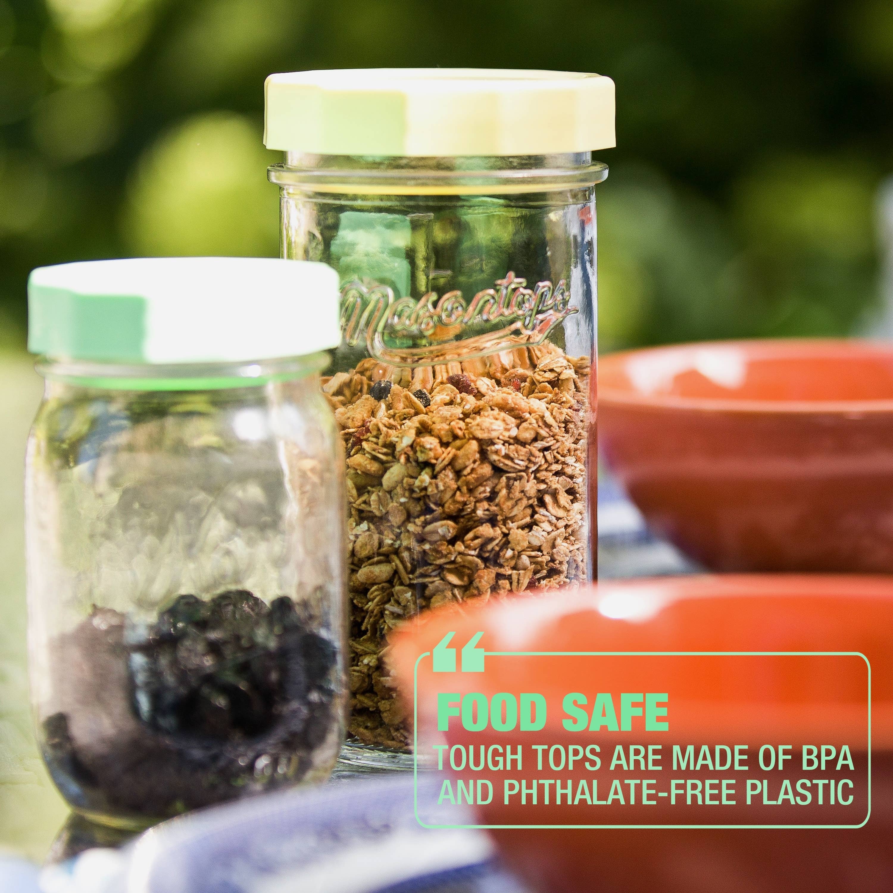 Pastel Heavy Duty Plastic Jar Lids: Regular Mouth