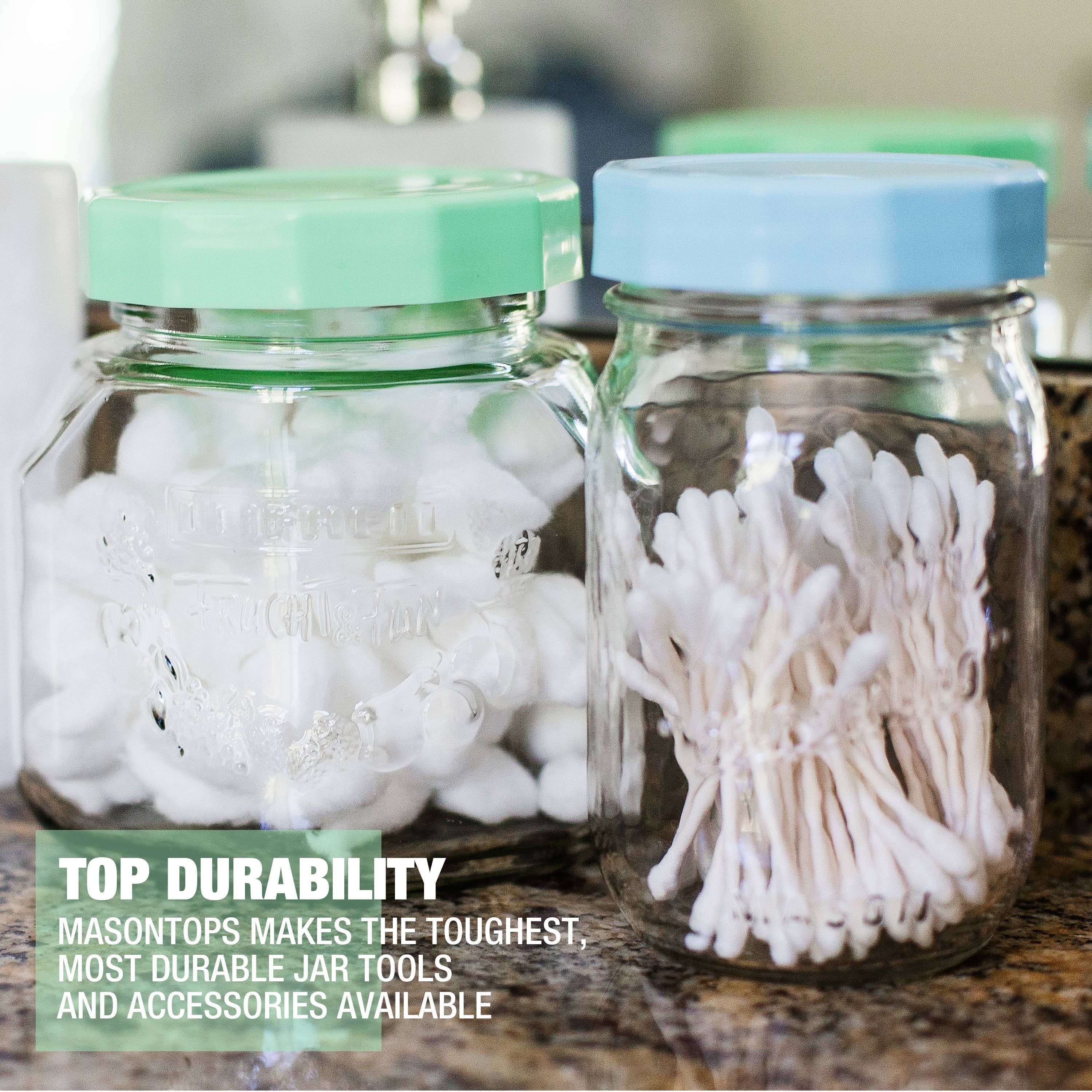 Pastel Heavy Duty Plastic Jar Lids: Wide Mouth