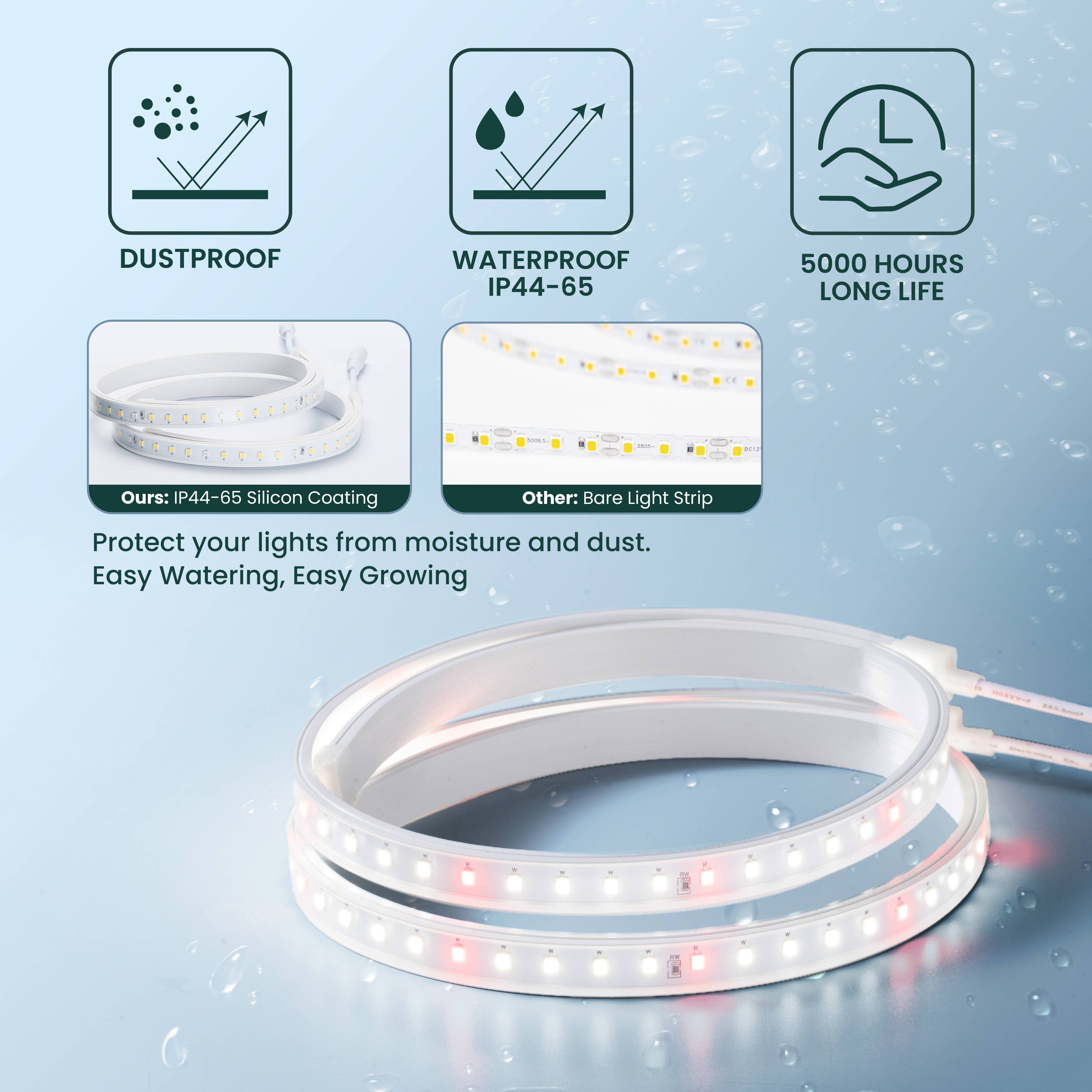 Flex Grow - Silicone Tube LED Grow Light, 4000K, 2-Piece Set
