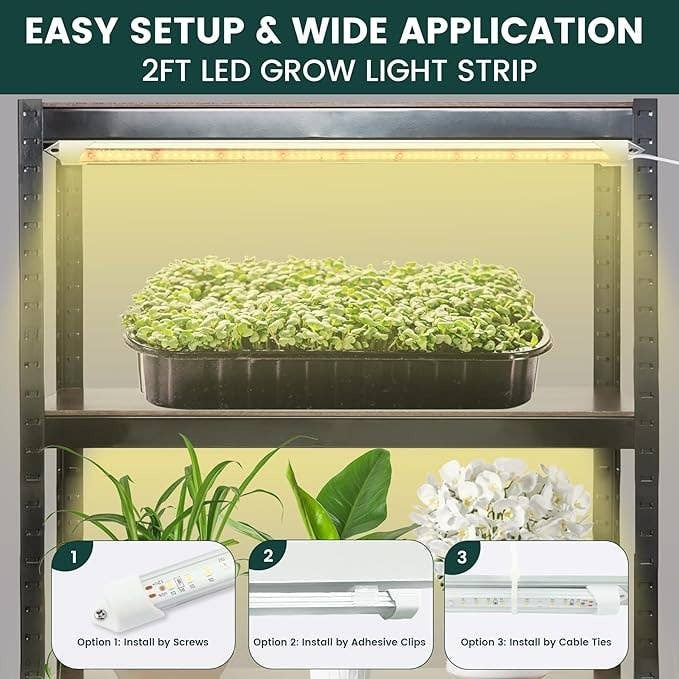 POWER GROW, 2-Foot Seed Starter Light, 5000K, 2-Pack