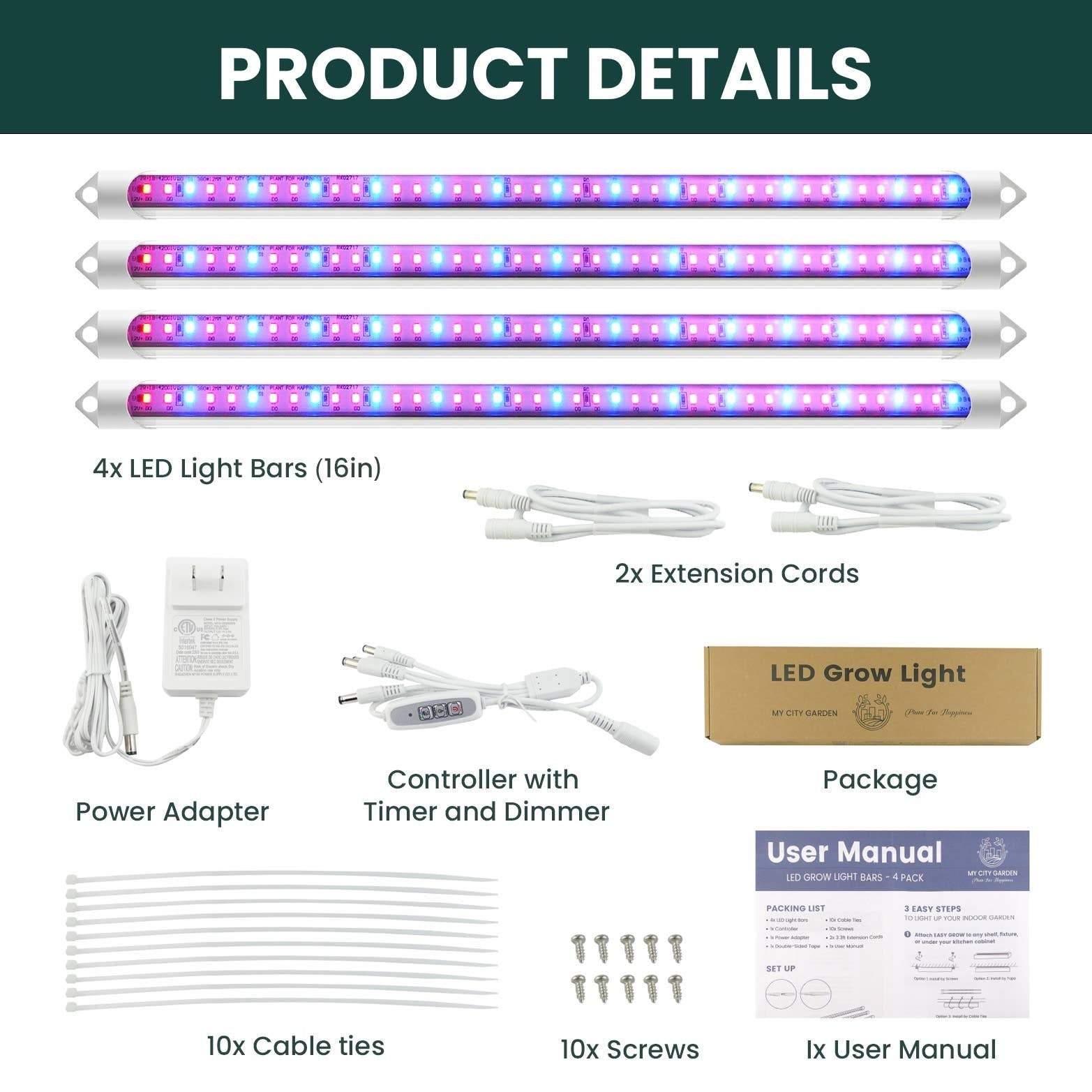 LED Grow Light Bars for Seeds and Hydroponics