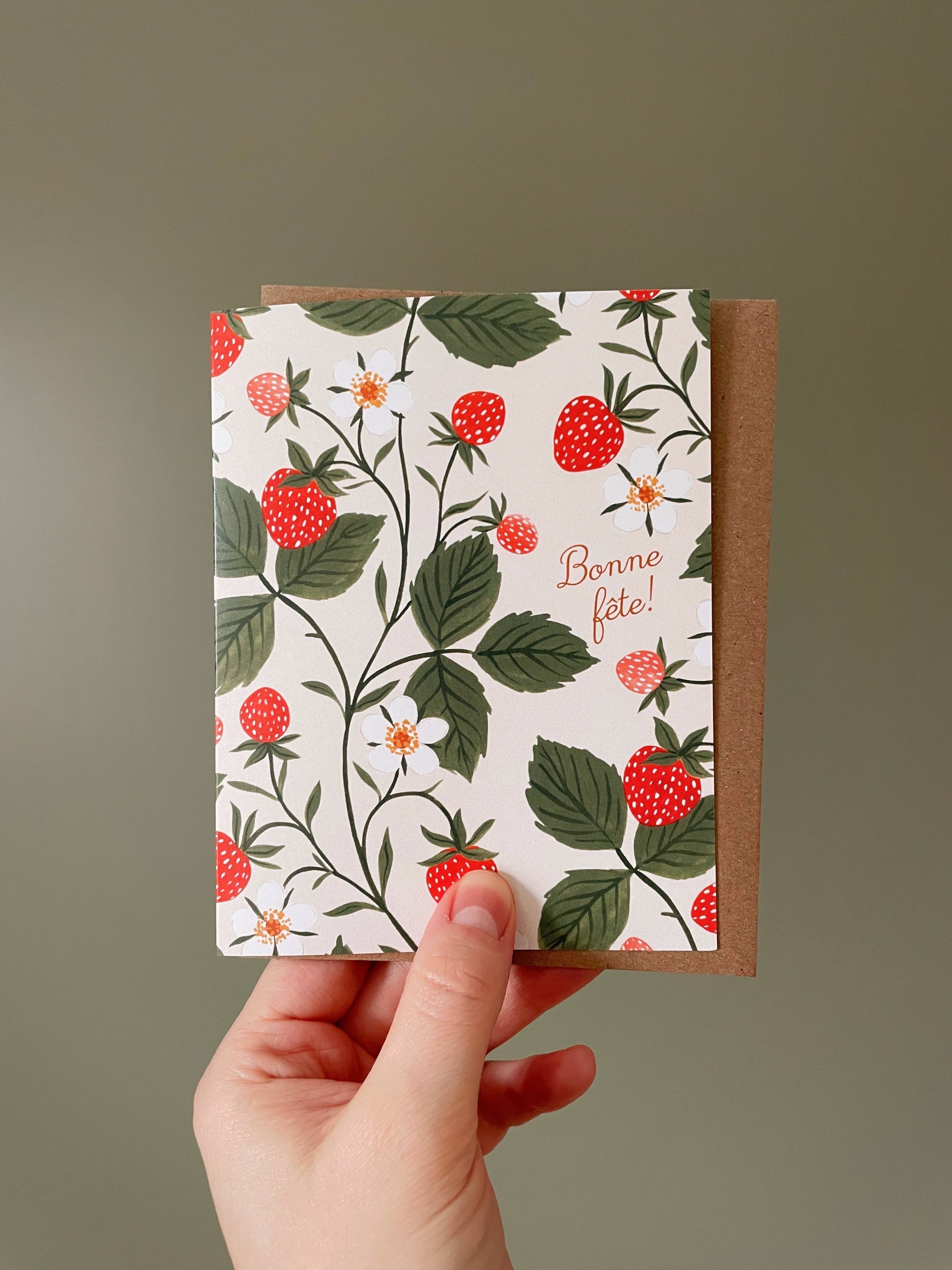 Fraises "Bonne fête" | Carte de voeux